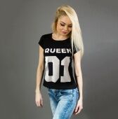 Чёрная футболка "Oueen 01"