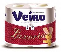 Туалетная бумага "Veiro" Luxoria 4 рулона 3-слойная*10