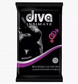 DIVA intimate BLACK №15 влажные  салфетки  для интимной гигиены