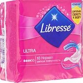 Прокладки Либрес Libresse Ultra Normal с мягкой поверхностью, 10 шт (3мм)