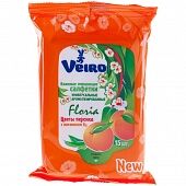 Влажные салфетки «Veiro / Вейро» цветы персика универсальные 15 шт